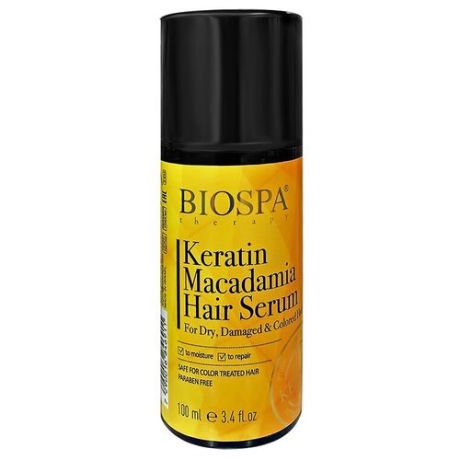 Сыворотка для волос `SEA OF SPA` `BIOSPA` с кератином и маслом макадамии (масляная) 100 мл
