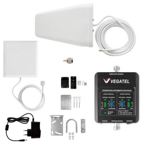 Усилитель сотовой связи 2G и интернета 3G. Комплект VEGATEL VT1-900E (дом, LED)