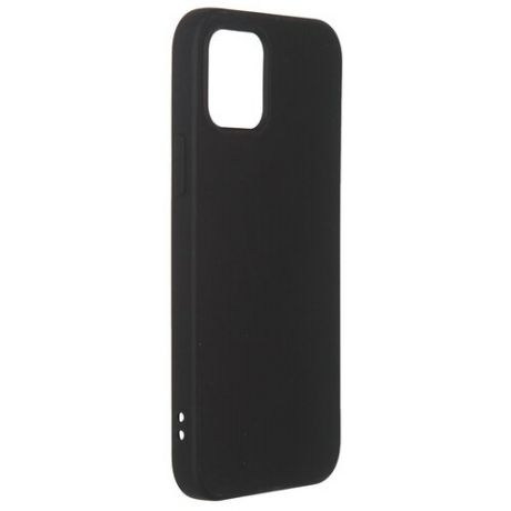 Чехол DF для iPhone 12 / 12 Pro с микрофиброй Silicone Black iOriginal-05