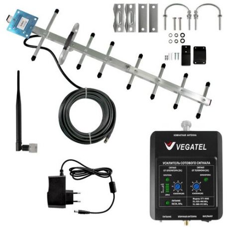 Усилитель сотовой связи 2G и интернета 3G. Комплект VEGATEL VT1-900E (LED)