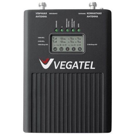 Усилитель сотовой связи 2G и интернета 3G, 4G, LTE двухдиапазонный. Репитер VEGATEL VT3-1800/3G (LED). Площадь действия до 1000 м2