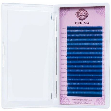 Enigma Ресницы "Синие" - 16 линий, MIX (изгиб C; толщина 0,07; длина 7-13)