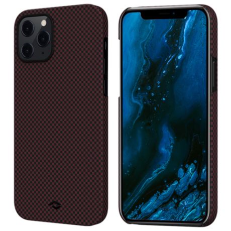 Чехол PITAKA MagEZ Case для iPhone 12 Pro Max бордовый шахматное плетение Plain (Kl1204PM)