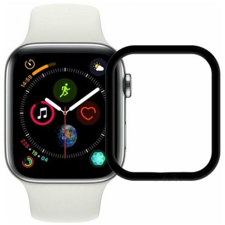 Защитное стекло 3D Ainy для Apple Watch 1/2/3 38 мм, черная рамка из углеродного волокна
