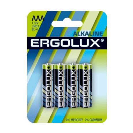 Батарейка Ergolux Alkaline LR03 BL-4, 4 шт.
