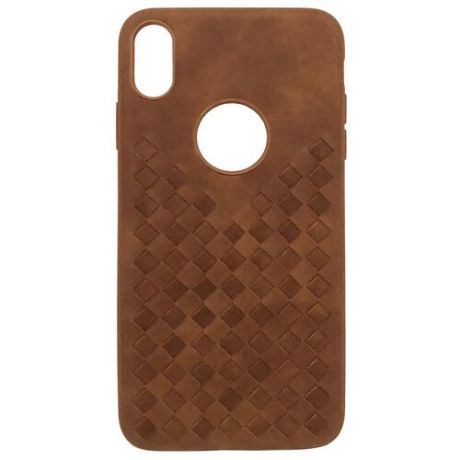 Чехол для iPhone XS Max кожаный Puloka Cell - Коричневый