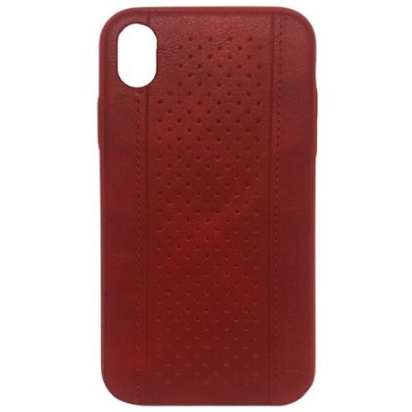 Чехол для iPhone XR кожаный Puloka Hole - Красный