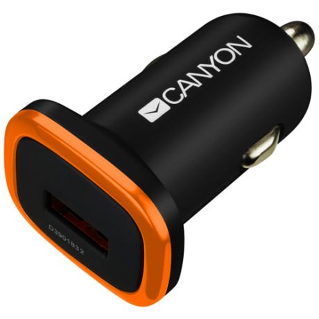 Автомобильное зарядное устройство Canyon CNE-CCA01, черный/оранжевый