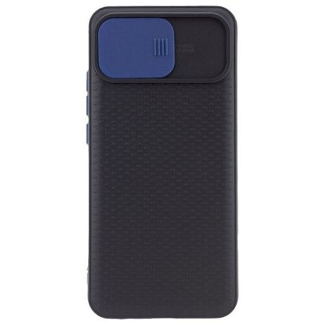 Чехол силиконовый для iPhone 11 6.1 с защитой для камеры черный с синим
