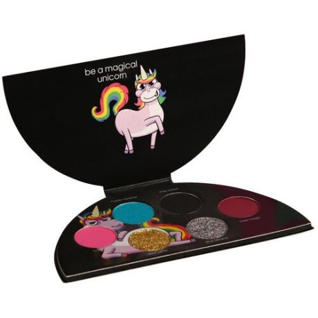 Beauty Fox Палетка теней для век Unicorn vibes purple rainbow/pink mood/gold unicorn/silver glitter/blue dreams/dark magic
