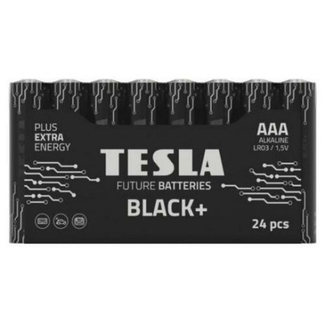 Tesla Батарейки Tesla BLACK AAA+ 24ks Alkaline AAA (LR03, минипальчиковая, термоусадочная плёнка/2
