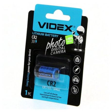 Батарейка CR2 - Videx 1BL (1 штука) VID-CR2