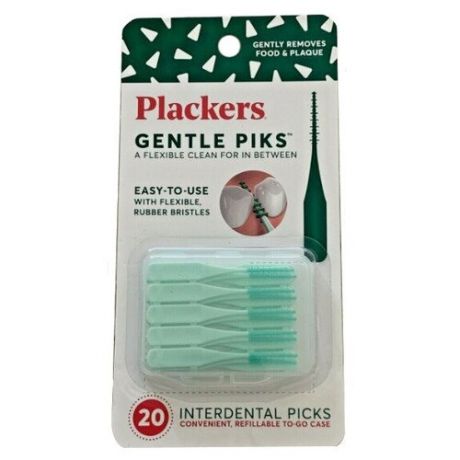 Plackers gentle picks зубочистки 20 шт