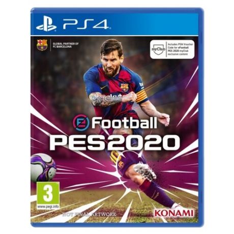 Игра для PlayStation 4 eFootball PES 2020, русские субтитры