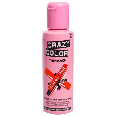 Краситель прямого действия Crazy Color Semi-Permanent Hair Color Cream Coral Red 57, 100 мл