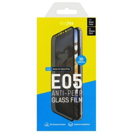 Защитное стекло Dotfes E05 Anti-Peep для Apple iPhone X/Xs черный