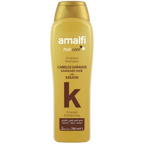 Amalfi шампунь Hair care Keratin для поврежденных волос, 750 мл