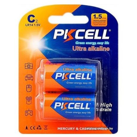 Батарейка PKCELL Ultra Digital Alkaline C/LR14, 2 шт.