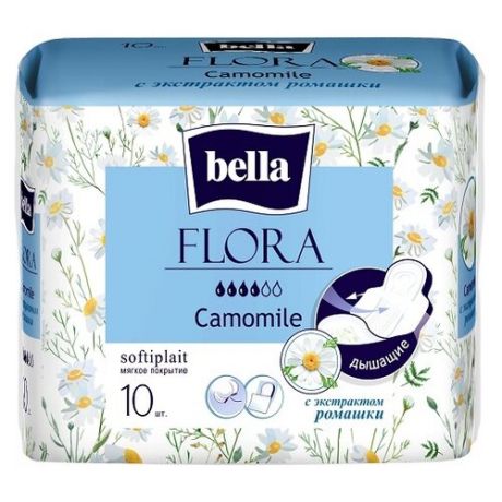 Bella прокладки Flora Camomile, 4 капли, 10 шт.
