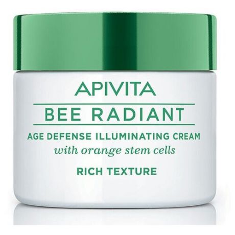Крем Apivita Bee Radiant Age Defense Illuminating Cream Rich Texture Би Рэдиэнт антивозрастной уход для защиты и сияния с насыщенной текстурой, 50 мл