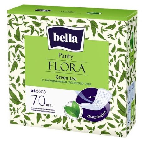 Bella прокладки ежедневные Panty Flora Green tea, 2 капли, 70 шт.