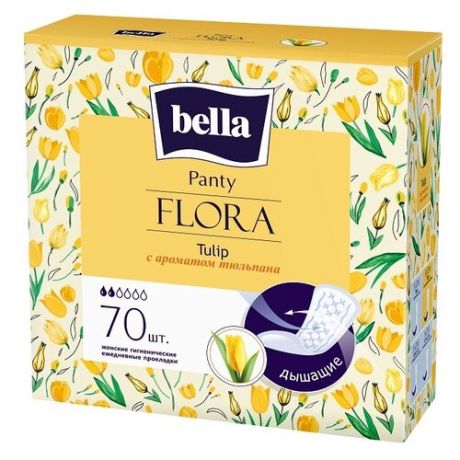 Bella прокладки ежедневные Panty Flora Tulip, 2 капли, 70 шт.
