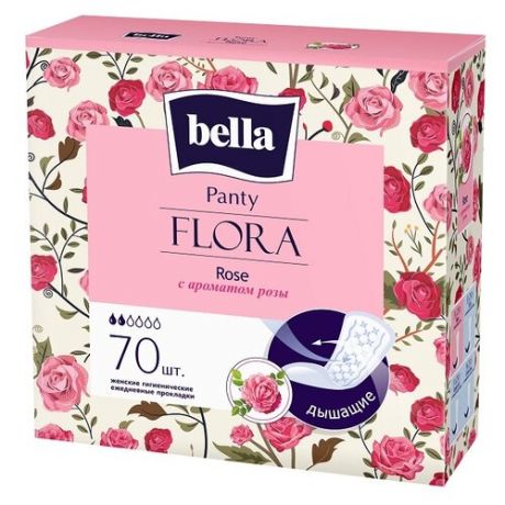 Bella прокладки ежедневные Panty Flora Rose, 2 капли, 70 шт.