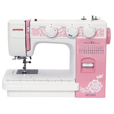 Швейная машина Janome HD1023, белый/розовый