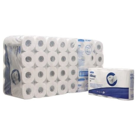 Туалетная бумага Kleenex 8442 двухслойная белая с логотипом в стандартных рулонах 8 рул.