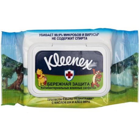 Влажные салфетки Kleenex Disney Бережная защита антибактериальные, 10 шт.