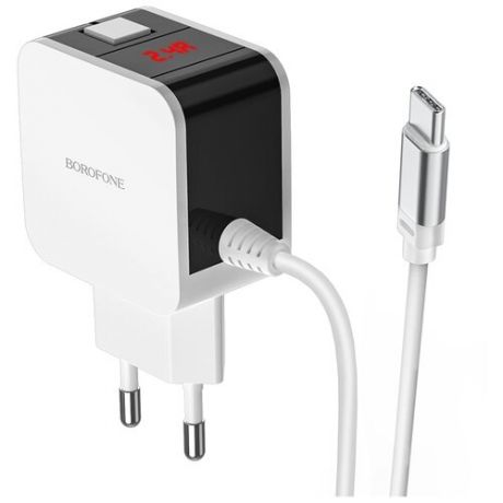 Сетевое зарядное устройство Borofone BA41A Power Lake + кабель USB Type-C, белый