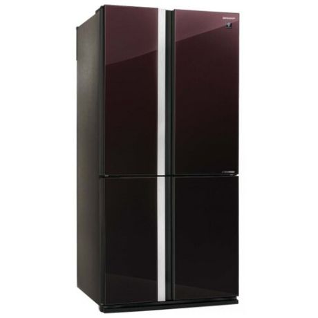 Холодильник Sharp/ 183x89.2x77.1 см, объем камер 394+211, No Frost, морозильная камера снизу,темно-бордовый