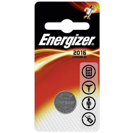 Батарейка Energizer CR2016, 1 шт., 10 уп.