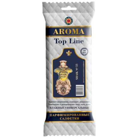 Влажные салфетки AROMA TOP LINE универсальные парфюмированные Shaik 33, 30 шт.
