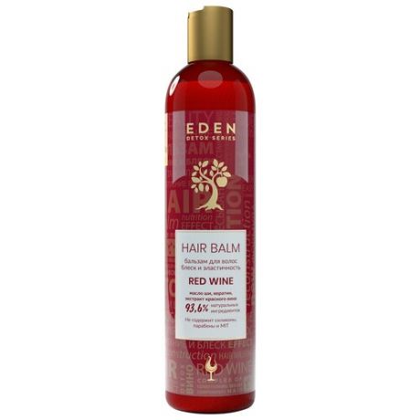 EDEN DETOX Бальзам для волос уплотняющий с кератином и маслом Ши Red Wine 350 мл.