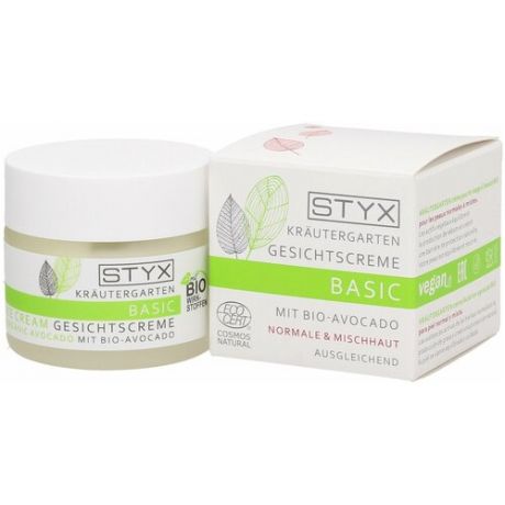 STYX Basic Mit Bio-Avocado Крем с авокадо для нормальной и комбинированной кожи лица, 50 мл
