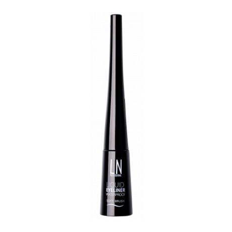 LN-professional Подводка для глаз Liquid Waterproof Eyeliner с мягкой кисточкой, оттенок 101 soft brush черный