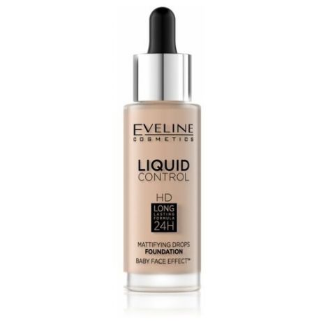 Eveline Cosmetics Тональный флюид Liquid Control HD Mattifying Drops, 32 мл, оттенок: 020 Rose Beige