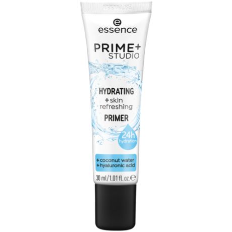 Essence Увлажняющий праймер для лица Prime+Studio Hydrating+Skin Refreshing, 30 мл, белый