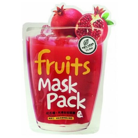 T.L.BAI тканевая маска Fruits Mask Pack Pomegranate, 25 г