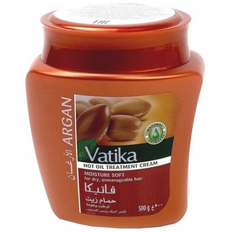 Dabur Vatika Маска для волос с маслом арганы Увлажнение и мягкость, 500 г