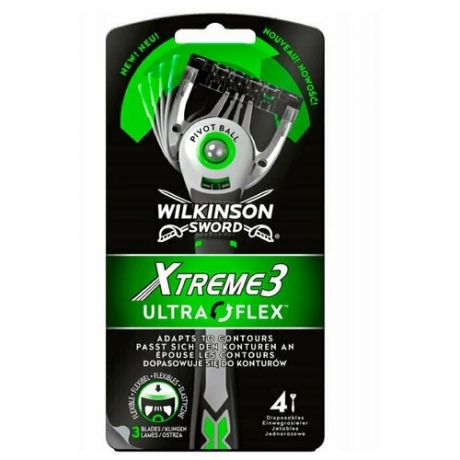 Wilkinson Sword Extreme3 ULTRA FLEX / Бритвенный одноразовый станок (4 шт.)