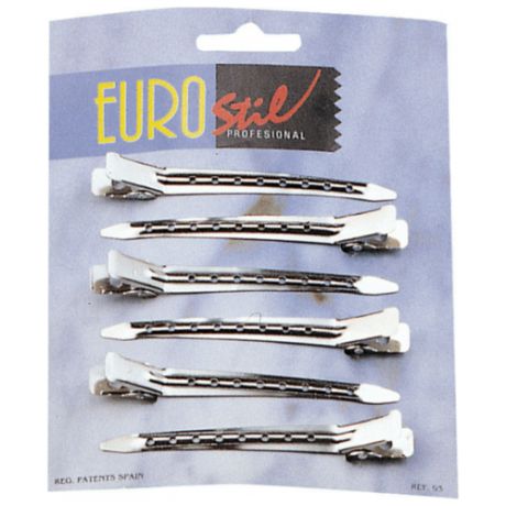 Зажимы Eurostil металлические серебристые, 6 шт/уп. 00093