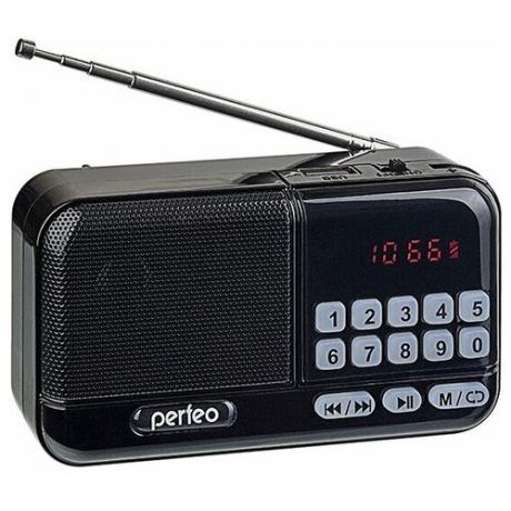 Радиоприемник цифровой Perfeo ASPEN FM+ 87.5-108МГц/ MP3, черный