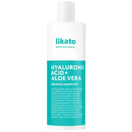 Likato Professional/ Шампунь AQUATIKA. Увлажняющий. Для сухой и нормальной кожи головы. Без агрессивных сульфатов. С протеинами пшеницы и соком алоэ вера. 400 мл.