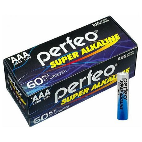 Батарейка Perfeo LR03/2SH Super Alkaline, 60шт