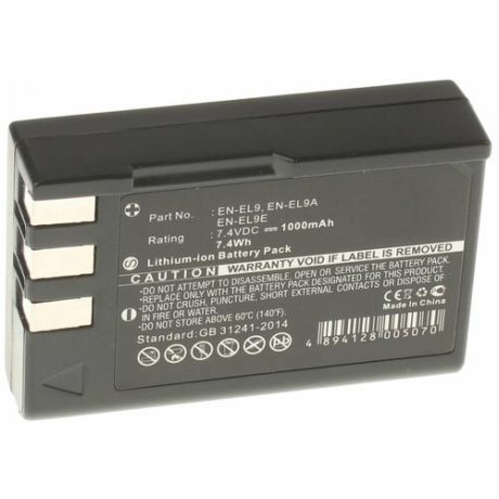 Аккумулятор iBatt iB-U1-F192 1000mAh для Nikon D3000, D5000, D60, D40, D40x,