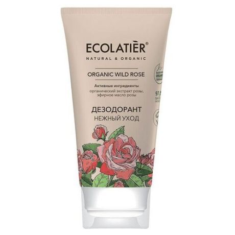 Ecolatier GREEN Дезодорант Нежный уход Серия ORGANIC WILD ROSE, 40 мл