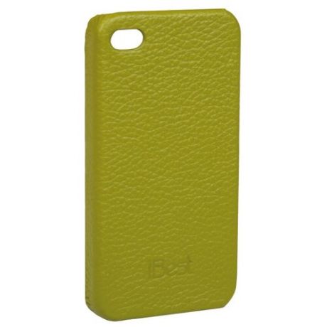 Чехол- накладка из натуральной кожи для iPhone 4/4S iBest i4CL-01, зеленый