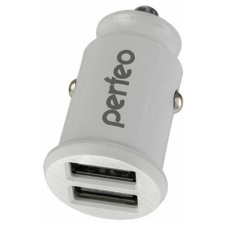 Автомобильное зарядное устройство PERFEO с двумя разъемами USB, 2x2.4А, белый, "CAR" (PF_A4459)